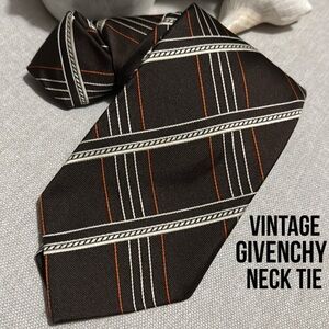 Vintage Givenchy Neck Tie-Earth Tones-Polyester-EUC